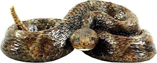 Western Diamondback Rattlesnake S by Michael Carr Designs - Outdoor Snake Figurine for gardens, patios and lawns (80058),Brown