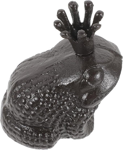 Toyvian Iron Frog Sculpture Cute Garden Statue Tabletop Decor with Vivid Design Stable and Easy to Clean for Home and Outdoor Display