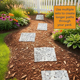 Bits and Pieces - Stepping Stones Outdoor Walkway - 12" Square Marble Landscaping Decorative Stepping Stones - Set of Three (3) - Backyard Decor Garden Pavers for Outside Walkway