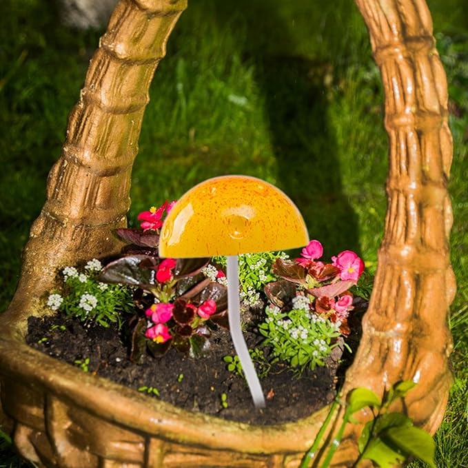 Fairy Garden Stake Decorative Figurine Yard Art for Pathway Terrace Lawn Porch Outdoor Decor- Yellow