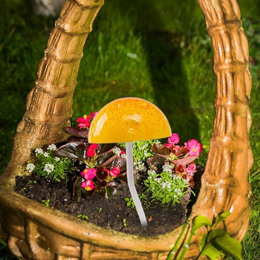 Fairy Garden Stake Decorative Figurine Yard Art for Pathway Terrace Lawn Porch Outdoor Decor- Yellow