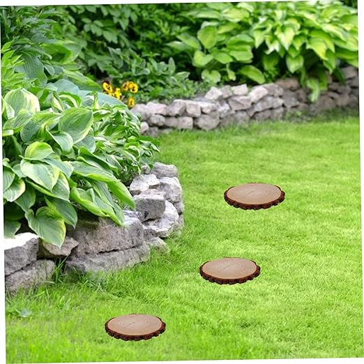 Happyyami 1pcs Garden Decorative Wooden Paver Outdoor Easy DIY Adds Natural Beauty