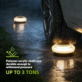 Solar Deck Lights Outdoor - IP67 Waterproof Solar Driveway Dock Lights, 12PK Solar Pthway Lights, Outdoor Warning Step Lights for Driveway Sidewalk Garden Pathway Yard Stair Backyard Decor(Warm White)