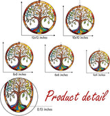 Tree of Life Acrylic Suncatcher, Boho Suncatchers for Window Hanging Ornament, Stained Glass Effect Indoor Outdoor Garden Decor for Bohemian Lover, Gifts for Mother's Day, Mom, Grandma, Wife, Women