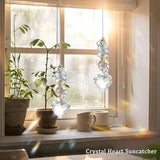 45mm Crystal Glass Heart Prisms Suncatcher Hanging Ornament Chakra Crystals Rainbow Maker with Colors Crystal Pendants for Home,Office,Garden Decoration (Heart)