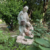 Holy Family Garden Statue Outdoor Sculpture H29inch Patio Yard Decorative Figurine Indoor Entryway Hallway Decoration