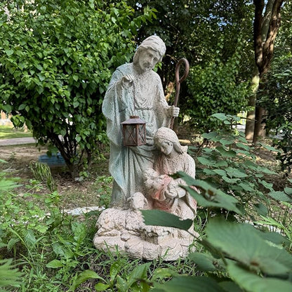 Holy Family Garden Statue Outdoor Sculpture H29inch Patio Yard Decorative Figurine Indoor Entryway Hallway Decoration