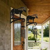 Pony Silhouette Plant Hanger Hook for Outdoor Indoor Hanging Plant Flower Fern Pot Lantern Bird Feeder- Rustic Country-Style Pony Decor,(8.27"x9.84", Black)