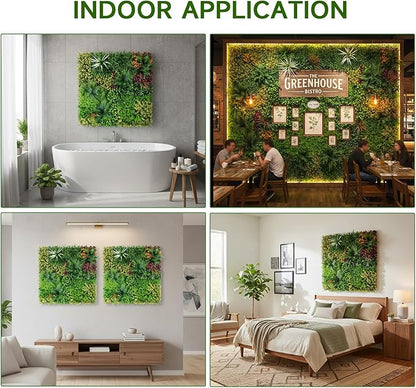 Artificial Grass Wall Backdrop Panels, 40"x40" UV-Anti Greenery Backdrop Wall, Faux Boxwood Panels for Patio, Garden, Backyard Indoor Outdoor Green Wall Decor & Privacy Fence Covering