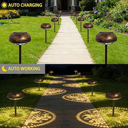 2 Pack Solar Pathway Lights Outdoor, LED Warm White Solar Garden Lights for Garden, Yard, Path, Lawn, Driveway Walkway Decor & Landscape Lighting