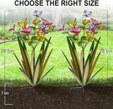 TOMBABY Garden Outdoor Butterfly Enlarge Thickened Wind Resistant Metal Agave Garden Art Metal Plant Country Sculpture Statue Decorations Ornaments Artificial Waterproof lieslight Green 3pcs