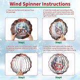Christmas Wind Spinners Outdoor - Xmas Gifts for Women Mom Men, 3D Cute Snowman Santa Winter Wind Spinner for Yard Garden Decor, Hanging Kinetic Metal Wind Spinners 12 Inch