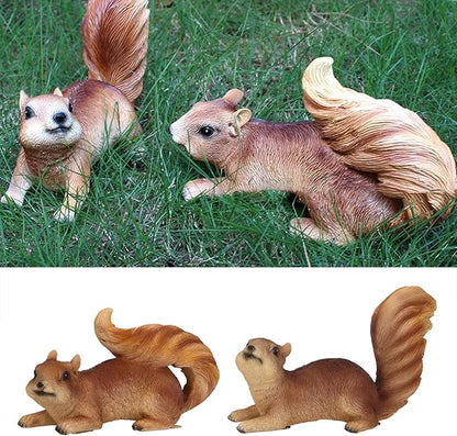 2 Pcs Animal Garden Statue, Resin Simulated Animal Figurines, Outdoor Yard Decorations for Home, Patio, Lawn, Terrace, Backyards Ornament