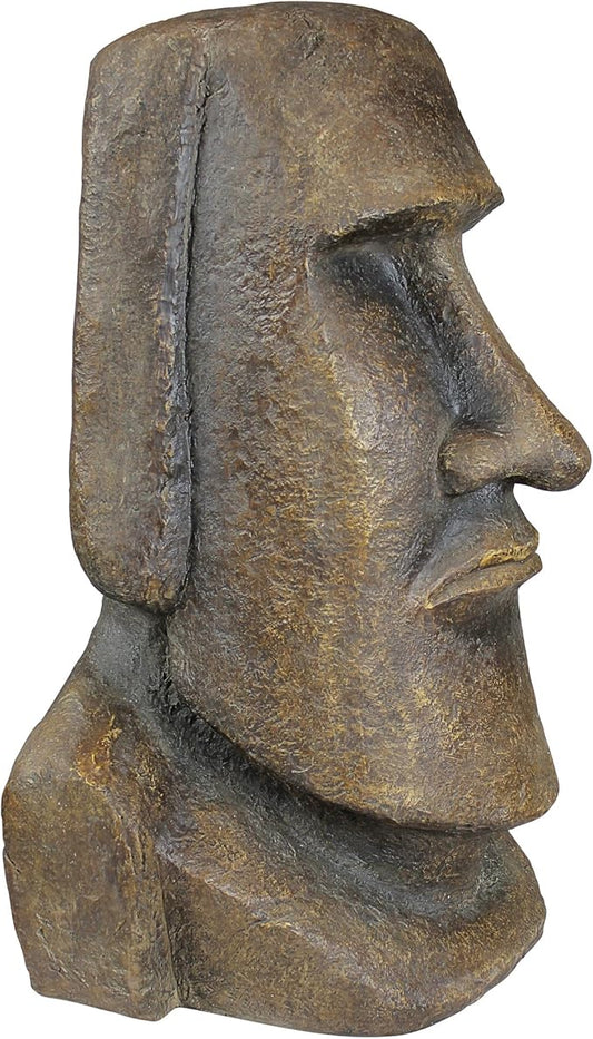 Design Toscano Easter Island Ahu Akivi Moai Monolith Garden Statue, Extra Large, 32 Inch, Cast Stone Resin, Grey Stone