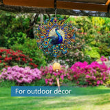 Peacock Wind Spinner, Hanging 3D Outdoor Wind Chimes, 10 inch Metal Wind Spinner for Outdoor & Indoor Decor, Yard Art Gift