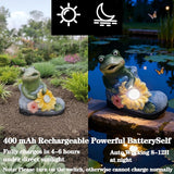 WYQF501 Frog Solar Light Garden Decor- Waterproof Outdoor Design with LED Light, Funny Frog Statue Gifts for Women Mother's Day Housewarming Gift