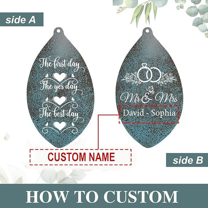 ASTARIN Personalized 20th 50th Anniversary Wind Chime, Happy Anniversary Wedding Valentine's Day Gift for Wife Husband Men Women, Golden Keepsake Decorations for Parents Couples(Produced in USA)