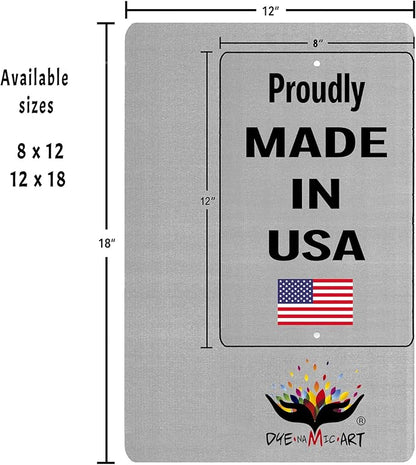 Here at the River We Don’t Hide Crazy Metal Sign – Funny Lake or River House Decor, Aluminum Outdoor Wall Art, Patio & Deck Sign, Made in USA (8x12)