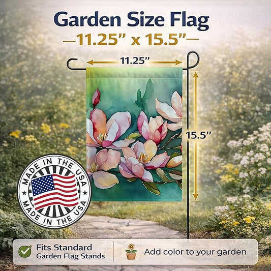 Caroline's Treasures Louisiana Magnolias in Watercolor Garden Flag Mailbox Flag Decorative Yard Flag Banner Outside Patio Artwork Yard Flower Beds, Garden Size, Multicolor