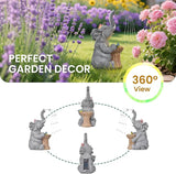 Garden Decor Watering Elephant Statues, Mother's Day, Birthday Gifts for Women Mom Grandma, Valentine's Day, Garden Art Housewarming Decor- Outdoor Statue Solar Lights Ornament for Yard Patio Balcony