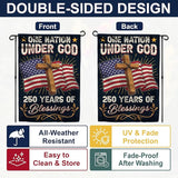 250th Anniversary America USA Garden Flag for Outside, One Nation Under God 250 Years of Blessings 1776-2026 Cross Double-Sided Waterproof Yard Flag 12x18 Inch for 4th of July Memorial Day Decor
