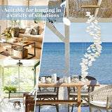 White Seashells Wind Chimes for Outside, Handmade Spiral Shape Beach Style Shells Windchime for Patio and Garden Hanging Decor, Beach & Coastal Decor, Sunroom Decoration, Ocean Themed Party