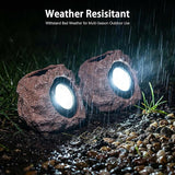 Candieslife Solar Rock Lights Outdoor Garden Waterproof - Super Bright LED Solar Spotlights, Solar Powered Landscape Path Decorative Garden Stone Lights for Pathway, Walkway, Yard, Patio (2 Pack)