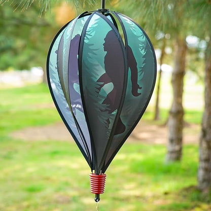 In the Breeze 0975 — Sasquatch 6-Panel Hot Air Balloon — Bigfoot Wind Spinner with Tail for Yards and Gardens…
