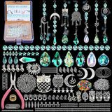 DIY Suncatcher Making Kits, 420 pcs Owl Set Crystal Sun Catchers Crafts with Hooks Chains Pendants Rainbow Maker for Window Hanging Prism Indoor Outdoor Garden Party Decor