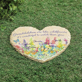 Fox Valley Traders Custom Grandchildren Wildflowers Garden Stone, 100% Resin, Outdoor Décor - Measures 10" x 9 1/2", 9 Names