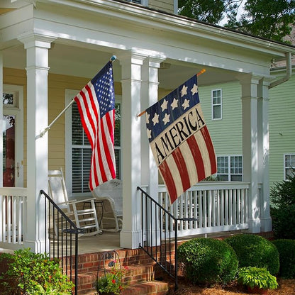 4th of July House Flags for Outdoor, Patriotic American Flag Large Yard Flag,Seasonal Decorative Decorations for Summer 250th Years America Anniversary Holiday Outside 28x40 Inch Double Sided