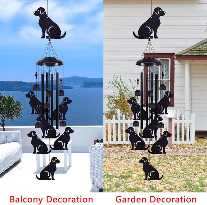 Dogs Wind Chimes Outdoor Decor, Mobile Wind Catcher, Retro Wind Bells, Blessing Wind Chime, Memorial Windchimes for Home, Balcony, Yard, Room, Xmas, Party, Indoor, Garden Decoration, Gifts for Mom