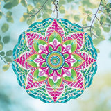 Wind Spinners Outdoor, Hanging Wind Spinner for Garden Decoration, 8 inch 3D Stainless Steel Metal Wind Sculpture for Indoor/Outdoor Decor, Mandala A