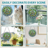 Celtic Knot Stained Glass Window Hanging, Suncatcher Diamond Glass Panel Hangings, Sun Catchers Indoor Windows Wall Art Decoration, Christmas Decor for Home Office Garden Green 7.87 inches