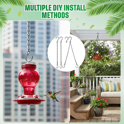 EBOOT 2 Pcs Hanging Chain for Bird Feeders, Planters, Lanterns and Ornaments (23.6 Inch,Black)