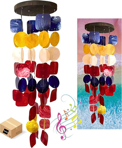 Bellaa 24872 Wind Chimes Outdoor, Garden Decorations, Musical, Indoor/Outside Windchimes, Beach, Gifts for Mom, Sea Glass Shells