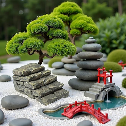 Miniature Resin Bridge, Straight Stairs, Stone Steps, Garden Fairy Ornament, Flower Pot, Plant, Micro Landscaping Decor, Bonsai Craft, Outdoor Statues, Outdoor Decor