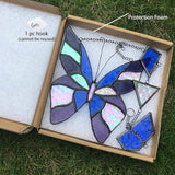 Stained Glass Window Hanging Suncatcher, Butterfly Gifts for Mom/Teacher/Women Anniversary, Birthday, Housewarming