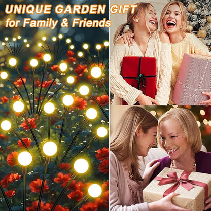 ZFNN Solar Garden Lights Outdoor, 4 Pack Firefly Swaying Lights, Waterproof Garden Decor for Yard Patio Pathway Lawn, Gardening Gifts for Women Christmas Decoration