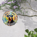 Rottweiler Dog Wind Spinners Outdoor Dog Memorial Gifts, 3D Metal Kinetic Hanging Garden Wind Spinner, Spinner Decor, Wind Sculptures for Outdoor & Indoor, Window, Yard Decor (Rottweiler 1)