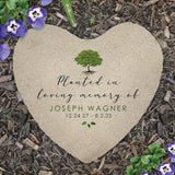 GiftsForYouNow Personalized Heart Memorial Garden Stone with Tree Design – Custom Engraved Outdoor Tribute Marker with Name and Dates for Remembrance or Sympathy Gift
