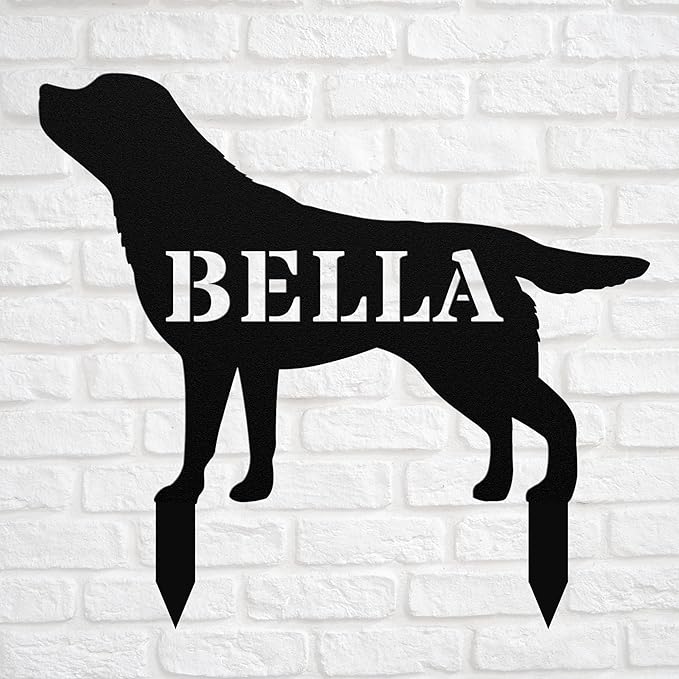 Personalized Black Lab Garden Statue Stake,Custom Black Lab Outdoor Yard Art Decor,Memorial Remembrance Sculpture for Yard Garden Porch Lawn Grassland Park Farm Flowerpot Decor.