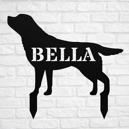 Personalized Black Lab Garden Statue Stake,Custom Black Lab Outdoor Yard Art Decor,Memorial Remembrance Sculpture for Yard Garden Porch Lawn Grassland Park Farm Flowerpot Decor.