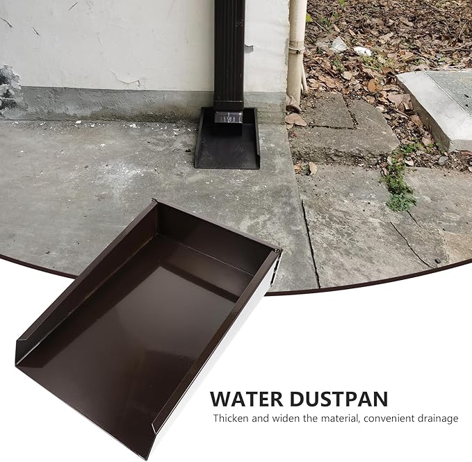 Yardwe Aluminum Water Dustpan Drainage System 11.8 X 7.9 X 2.6 Inch Gutter Downspout Splash Block Rainwater Diverter for Outdoor Home Use