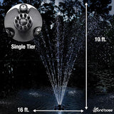 Pond Boss DFTN12003L Floating Fountain With Lights, 50 Foot Power Cord, 1/4 hp