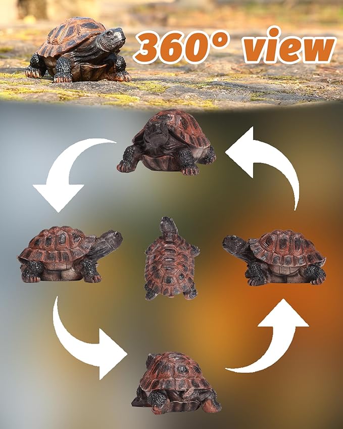 Turtle Statue, Resin Garden Sculpture Indoor/Outdoor Yard Lawn Ornament,Home Decor (Medium)