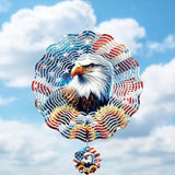 American Eagle Wind Spinner - 3D Stainless Steel Wind Spinners Outdoor Patriotic Decor Kinetic Spinning Decoration 12 Inch 250 Anniversary Hanging Ornaments for Patio Lawn Garden Yard Balcony