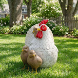 Resin Animal Decorations Gifts, Rustic Garden Statues, Farmhouse Chicken Decor, Hen on Nest, Chicken Statue & Figurine for Garden, Patio & Home, Waterproof & Durable, Unique Outdoor Art