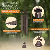 32 Inch Hummingbird Memorial Wind Chimes Outdoor, Sympathy Gifts for Loss of Loved One, Memorial Gifts for Loss of Mom, Sympathy Wind Chimes for Mother, Father, Brother, Sister