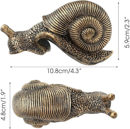 Vintage Resin Snail Planter Pot Hugger Flower Figurine, Climbing Statue and Vase Miniature Fairy Garden Terrarium Decor, Resin Art Patio Lawn Yard Outdoor Fence Hanger Animal Ornament, Bronze